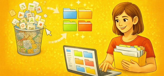 Sfida “Declutter digitale” eliminare 100 file inutili e creare una struttura minima